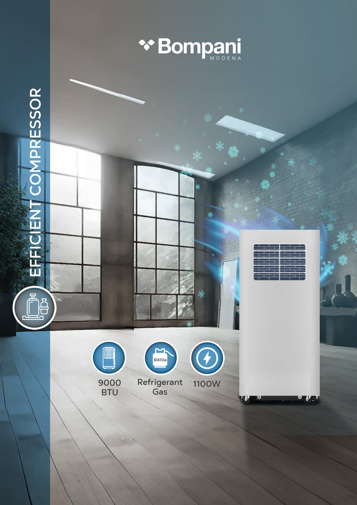 Portable Ac 9000Btu With Auto Swing, Led Display, And Remote Control - BO900
