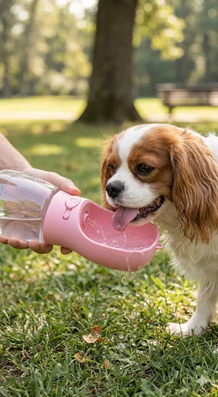 Portable Pet Water Dispenser & Drinking Bottle in Pink - Perfect for Hiking and Walks One Products