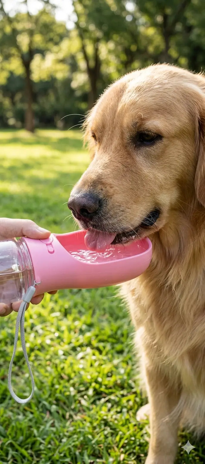 Portable Pet Water Dispenser & Drinking Bottle in Pink - Perfect for Hiking and Walks One Products