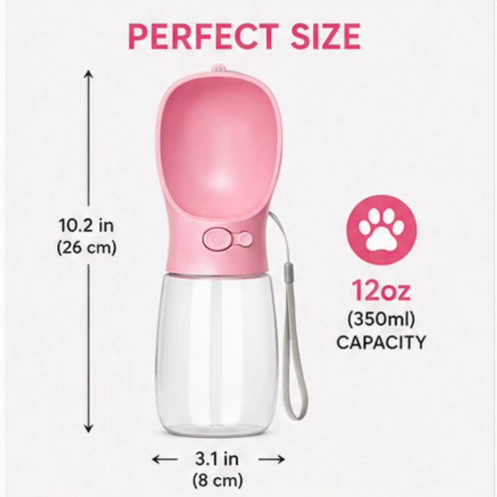 Portable Pet Water Bottle with Built-In Drinking Bowl – Leakproof Travel Water Dispenser for Dogs, Cats & Small Pets | Ideal for Walks, Hiking, Travel & Outdoor Adventures One Products