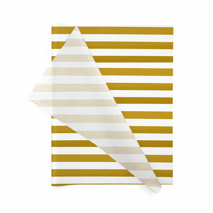 Printed Gold/White Stripes Tissue Paper