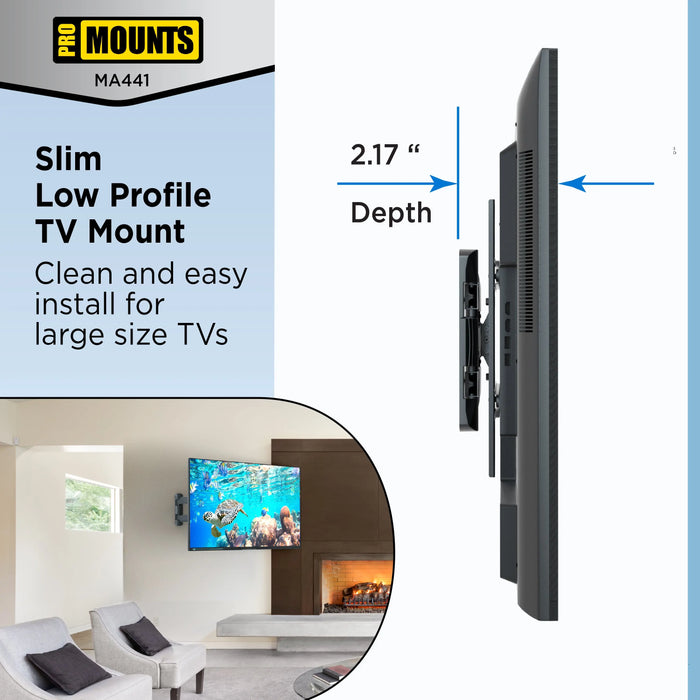 ProMounts Articulating TV Wall Mount for 32”-65” Holds up to 70lbs (MA4401) ProMounts Articulating Mount