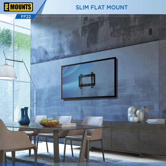 ProMounts Flat / Fixed TV Wall Mount for 13" to 47" TVs, Holds up to 55lbs \ ProMounts Flat Mount