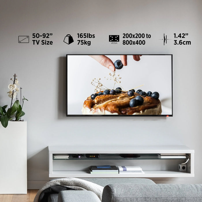 ProMounts Flat / Fixed TV Wall Mount for 50" to 92" TVs up to 165lbs (FF84) - One Products