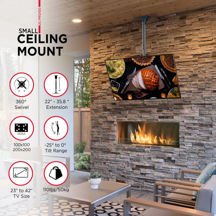 ProMounts Premium Articulating / Full Motion TV Ceiling Mount  for 23" to 42" TVs Up to 110lbs ProMounts Ceiling Mount