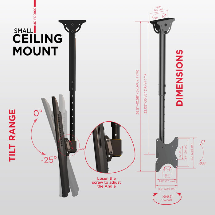 ProMounts Premium Articulating / Full Motion TV Ceiling Mount  for 23" to 42" TVs Up to 110lbs ProMounts Ceiling Mount