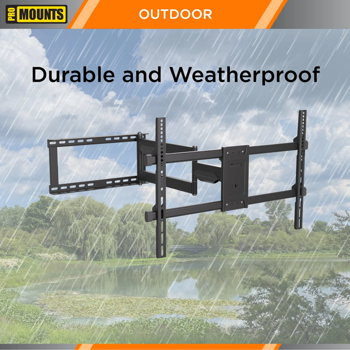 ProMounts Premium Indoor and Outdoor Articulating TV Mount TV Mount with Extendable Arm for 32"-75" TVs Holds up to 132lbs ProMounts Outdoor Articulating Mount