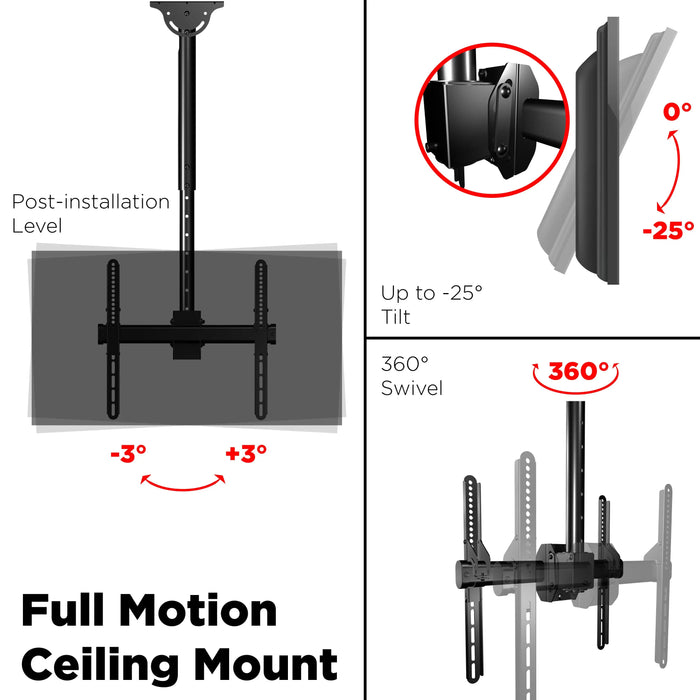 ProMounts Premium TV Ceiling Mount Fits Most 32-65 inch, Holds 88lbs ProMounts Ceiling Mount