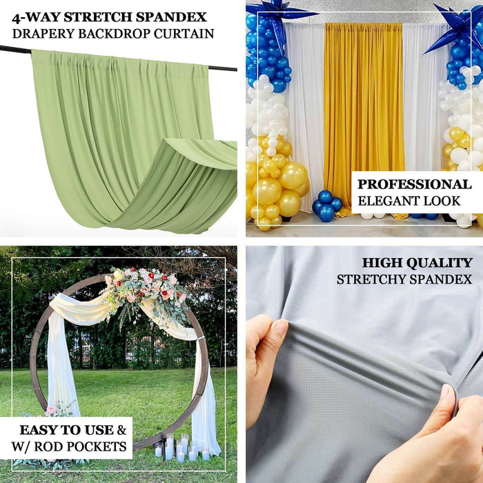 4-way stretch spandex drapery backdrop curtain in pastel green, easy to use, high quality.