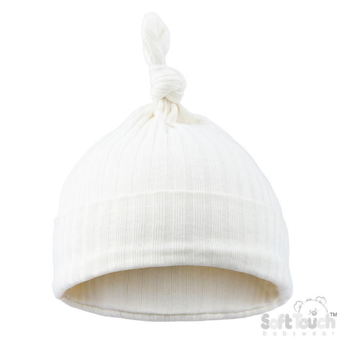 Ribbed Knot Hat - Marshmallow (0-6m) (PK6) H4600MA