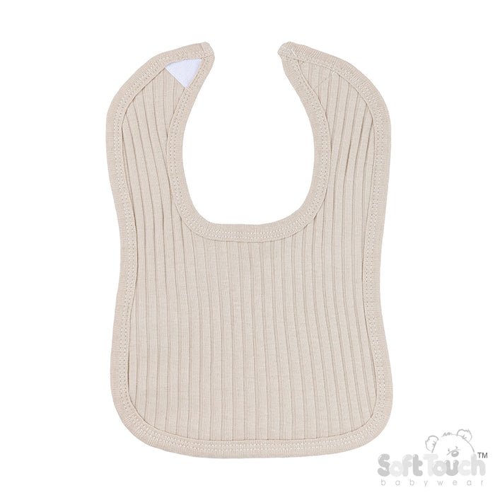 Ribbed Velcro Bibs - Biscuit (35x22cm) (PK12) P4600BI