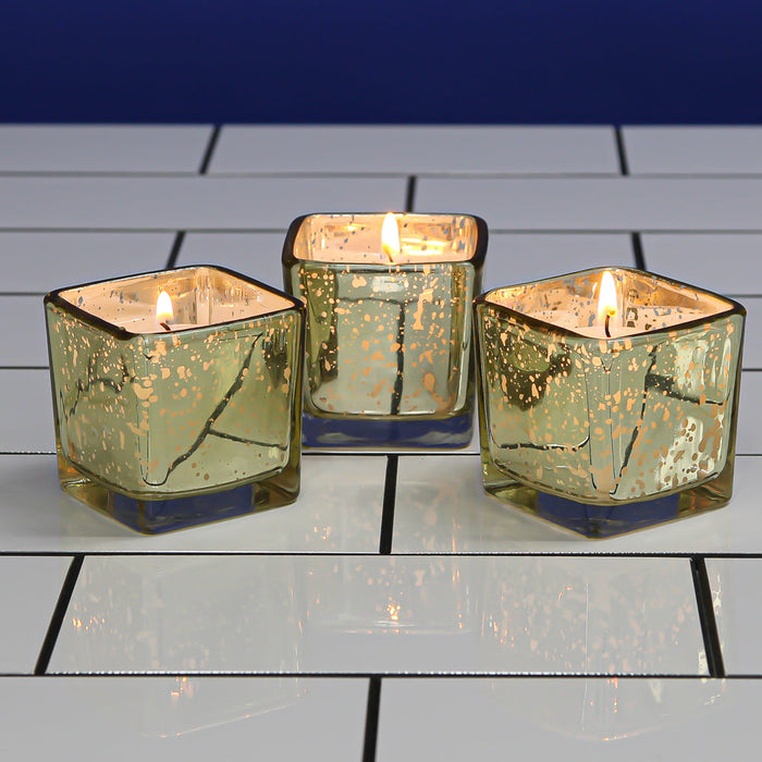 Richland Metallic Gold Mercury Square Votive Holder