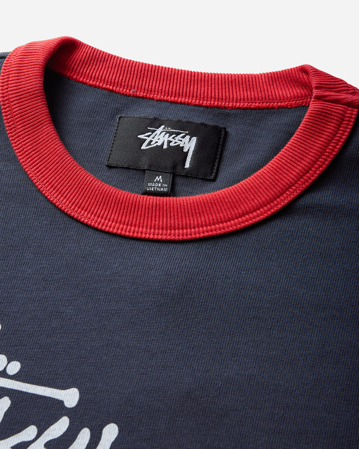 Stüssy Ls Ringer Tee Ink T-Shirts Longsleeve 1140400SJ 0864