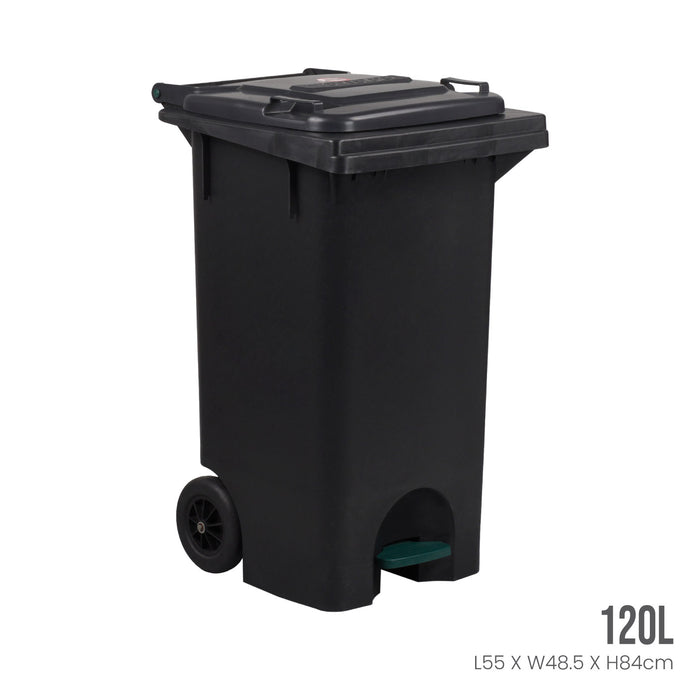 ROBUSTO RECYCLE STEP BIN W WHL 120L (1009-BLK)