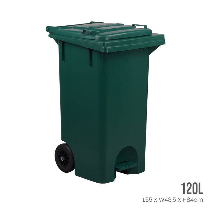 ROBUSTO RECYCLE STEP BIN W WHL 120L (1009-GRN)