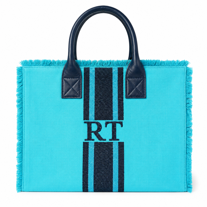 RT Turquoise Personalized Canvas Tote Bag