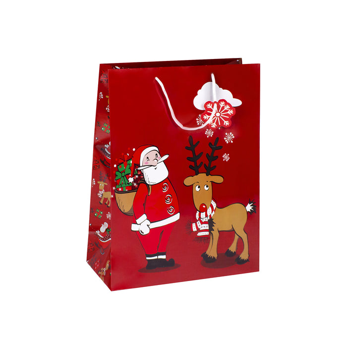 Santa and Reindeer Christmas Glossy bag