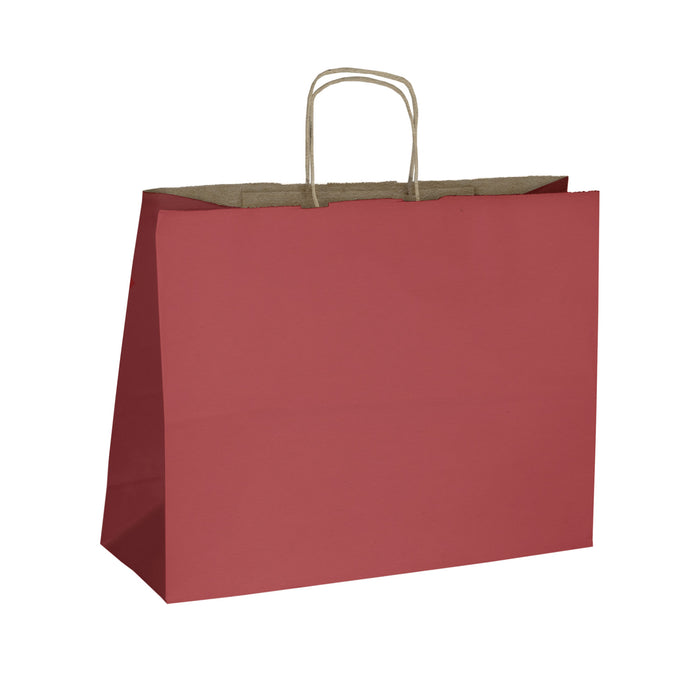 Red Kraft Paper Shopper Bags