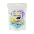 Sensory Lab Wrigglin Worms: A clear resealable bag of pastel squishy toys in purple, green, and blue by Sensory Lab. Includes a choking hazard warning for children under 3 years.