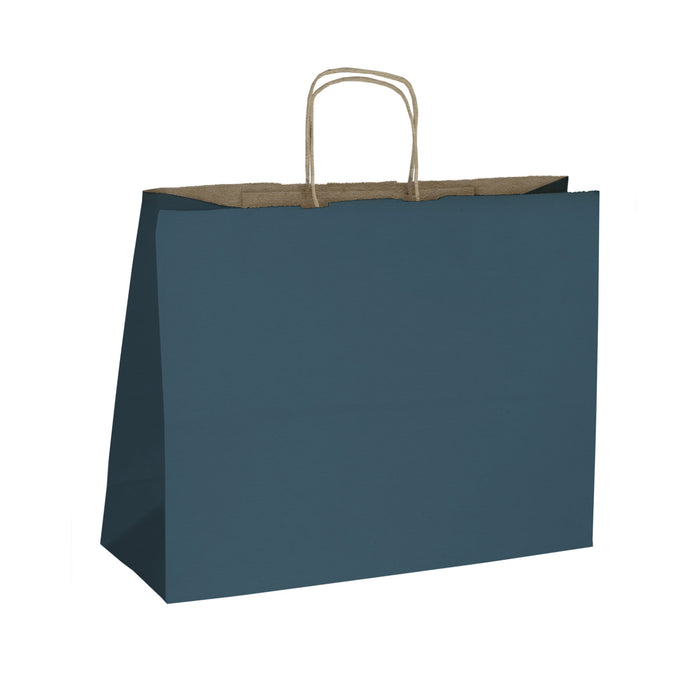 Navy Blue Kraft Paper Shopper Bags
