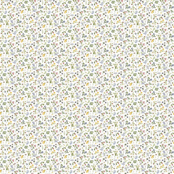 Small Floral Toss - White Multi - Country Mouse - DP29010-10