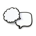speech and thought bubble sticky notes on a white background