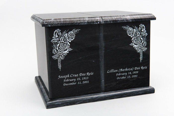 Small/Keepsake 0.2 Cubic Inches Black Natural Marble Companion Cremation Urn