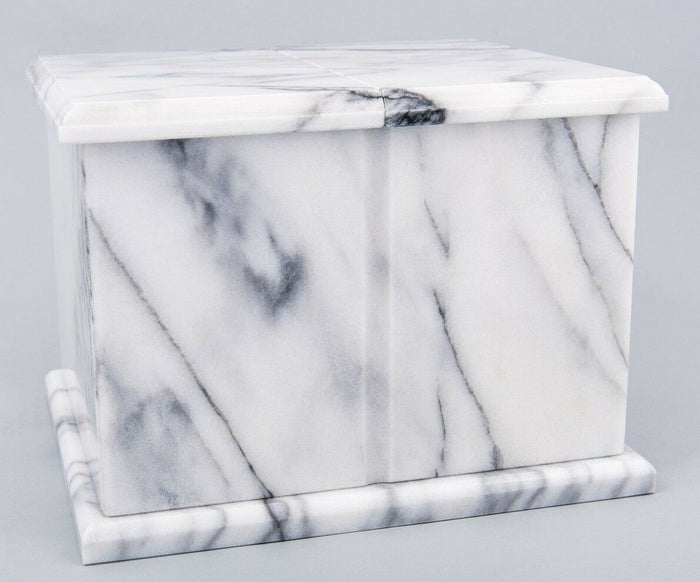 Small/Keepsake 0.2 Cubic Inches White Natural Marble Companion Cremation Urn