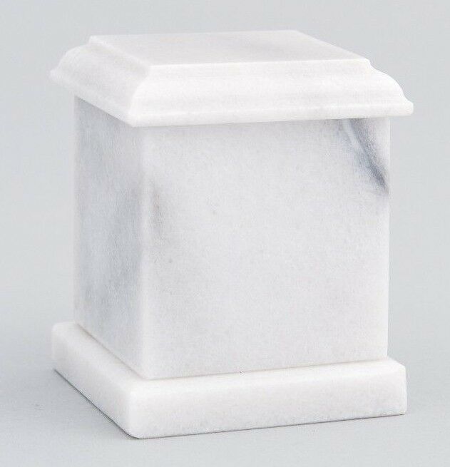 Small/Keepsake 1 Cubic In. White Evermore Natural Marble Urn for Cremation Ashes