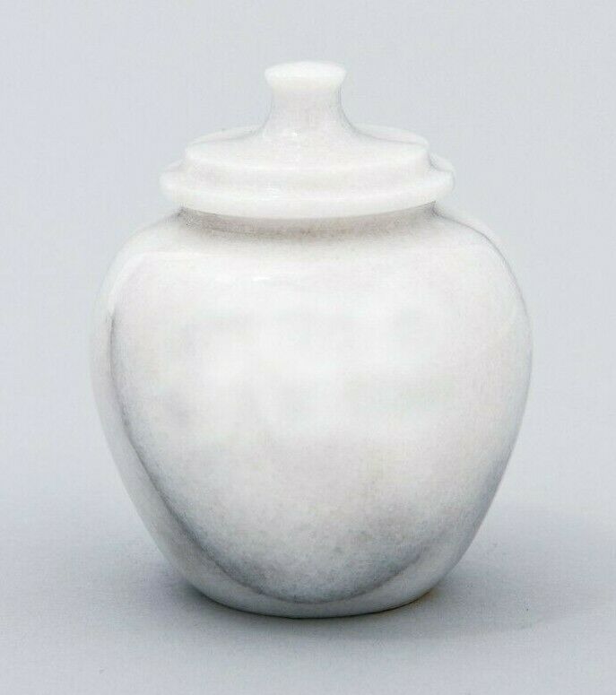 Small/Keepsake 1 Cubic Inch White Legacy Natural Marble Urn for Cremation Ashes
