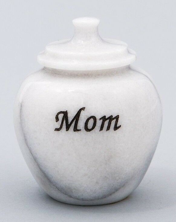 Small/Keepsake 1 Cubic Inch White Legacy Natural Marble Urn for Cremation Ashes