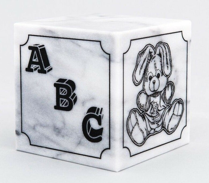 Small/Keepsake 20 Cubic Inch White Natural Marble Infant Urn for Cremation Bunny