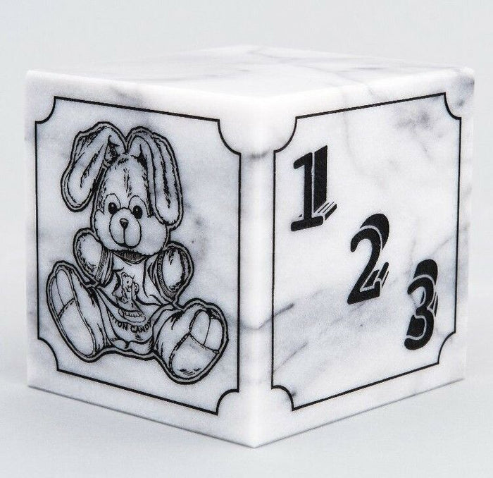 Small/Keepsake 20 Cubic Inch White Natural Marble Infant Urn for Cremation Bunny