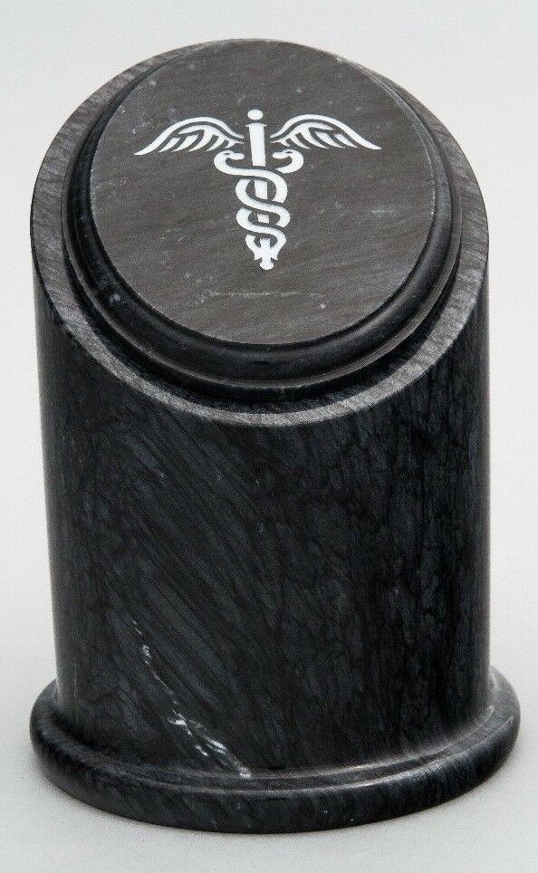 Small/Keepsake 65 Cubic Inch Black Crown Natural Marble Youth Urn for Ashes