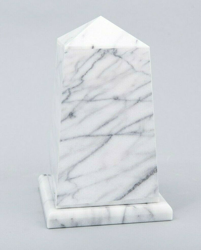 Small/Keepsake 70 Cubic Inch White Viewpoint Natural Marble Youth Urn for Ashes