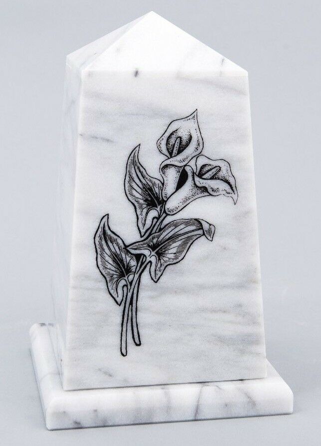 Small/Keepsake 70 Cubic Inch White Viewpoint Natural Marble Youth Urn for Ashes