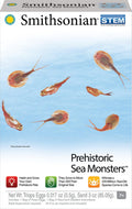 The Smithsonian Prehistoric Sea Monsters Value Set lets kids ages 7+ grow their own Triops, explore a 220-million-year-old species, and discover prehistoric sea monsters. The box shows six illustrated Triops swimming.