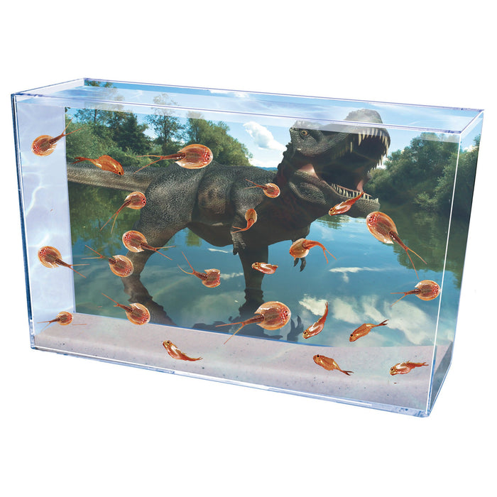 The Smithsonian Prehistoric Sea Monsters kit by Smithsonian lets you raise tiny orange Triops around a towering T. rex in a clear tank—a fun, hands-on STEM experience with real prehistoric creatures.