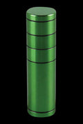Green metal cannabis storage container.