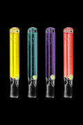 Front view of the Glass Taster Bat with Freezable Glycerin, showcasing its clear glass construction and cylindrical shape.