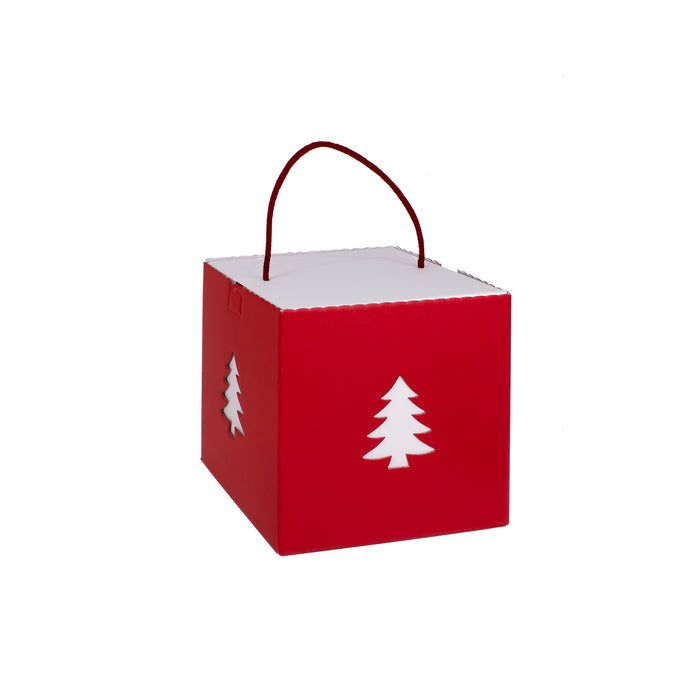 SQUARE BOX WITH CHRISTMAS TREE CUT OUT