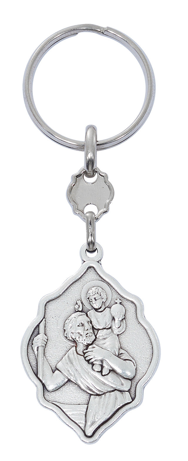 St Christopher Silver Ox Key Ring