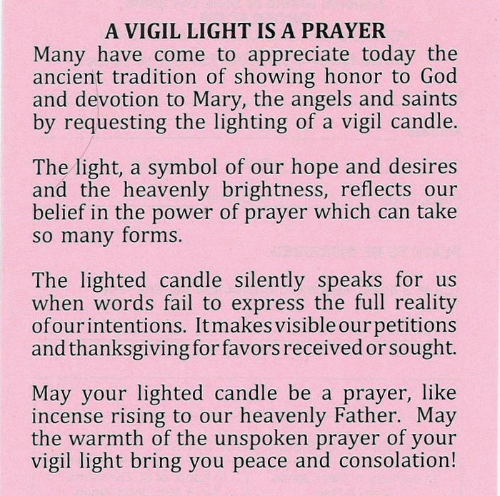 St Dymphna Annual Votive Candle Subscription