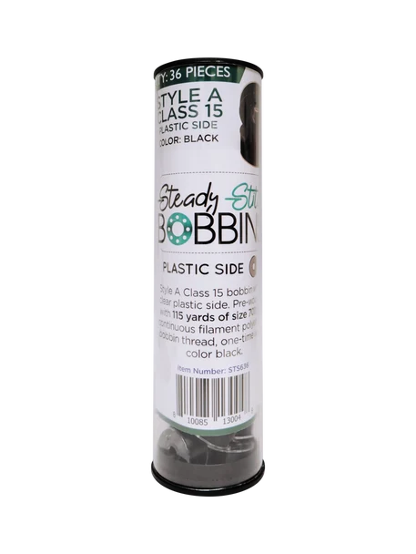 Steady Stitch Bobbins - Class 15 - Qty 36 - Black