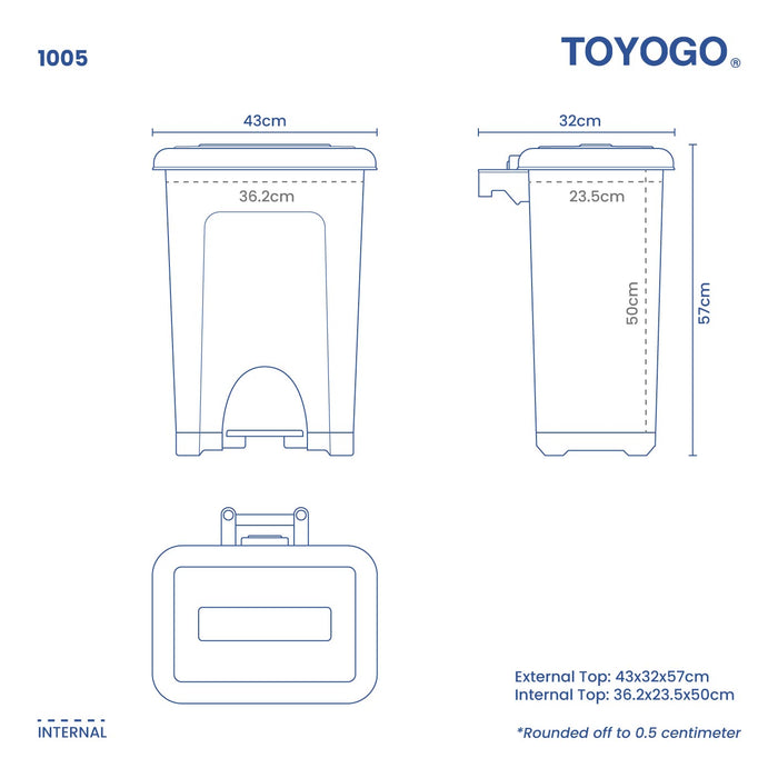STEP BIN W/HANDLE 35L (1005)