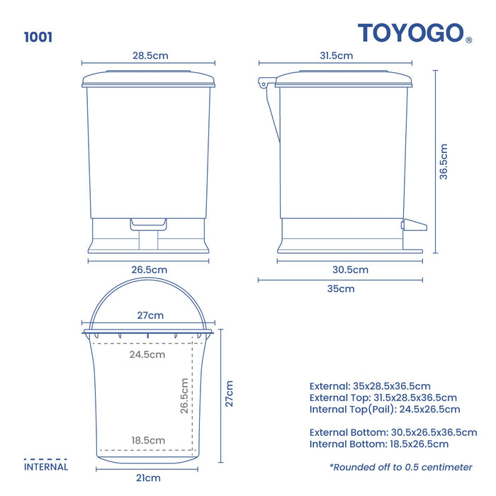 STEP DUSTBIN 12L (1001)