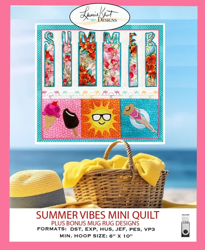 Summer Vibes Mini Quilt - USB - Laurie Kent Designs