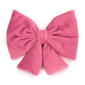 Pink bow eye pillow on a white background