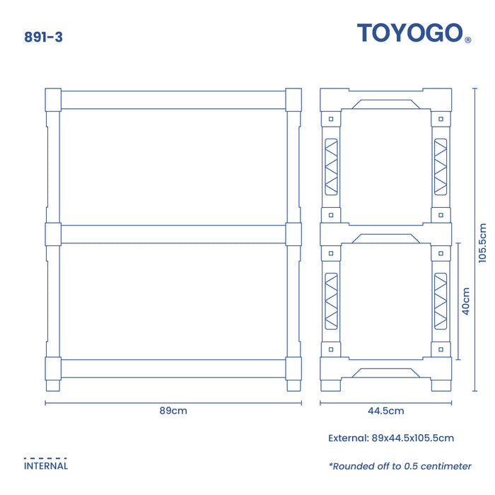 TAKUMI 3 TIER DIY STORAGE SHELVING (891-3)