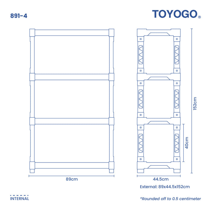 TAKUMI 4 TIER DIY STORAGE SHELVING (891-4)